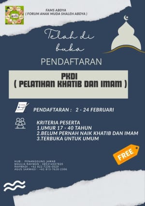 Pelatihan Khatib dan Imam Abdya, FAMS Abdya, pendaftaran PKDI 2026, kursus dakwah gratis, pembinaan imam muda, Forum Anak Muda Shaleh, jadwal pelatihan khatib, syiar Islam Aceh Barat Daya, kompetensi imamah, literasi keagamaan pemuda