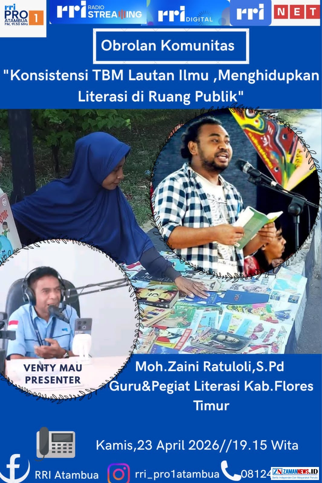 Literasi Akar Rumput, RRI Atambua, Ruang Publik, Kolaborasi Budaya, Praktik Baik, Gerakan Literasi