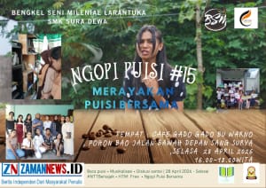 Ngopi Puisi, Bengkel Seni Milenial, Maulia Rahman, Hari Puisi Indonesia, Bunda Literasi Flores Timur, Larantuka, Oase Sastra, Flores Timur