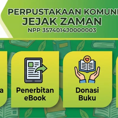 Perpustakaan Komunitas Jejak Zaman adalah ruang literasi swadaya dan non-profit yang hadir dengan pendekatan humanis. Memiliki Nomor Pokok Perpustakaan (NPP) 3574014J0000003, lembaga ini berkomitmen penuh menciptakan jejak pendidikan dan kebudayaan yang berdampak nyata bagi masyarakat.