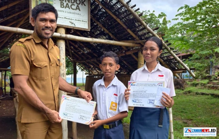 Guru La Ode Yusman, Maria Aryeti Da Rosa Tukan, Petrus Dawa Balun, SMP Negeri 2 Larantuka, Komunitas Jejak Zaman, FTBM Flores Timur, Lomba Menulis, Pondok Baca
